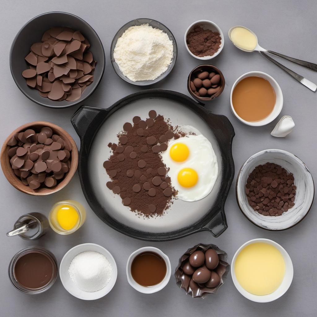 Items needed to answer the question, How do I bake brownie cups. Items include:  Unsalted butter  Sugar  Large eggs  Vanilla extract  All-purpose flour  Cocoa powder  Baking powder  Salt  Optional: Mini chocolate chips