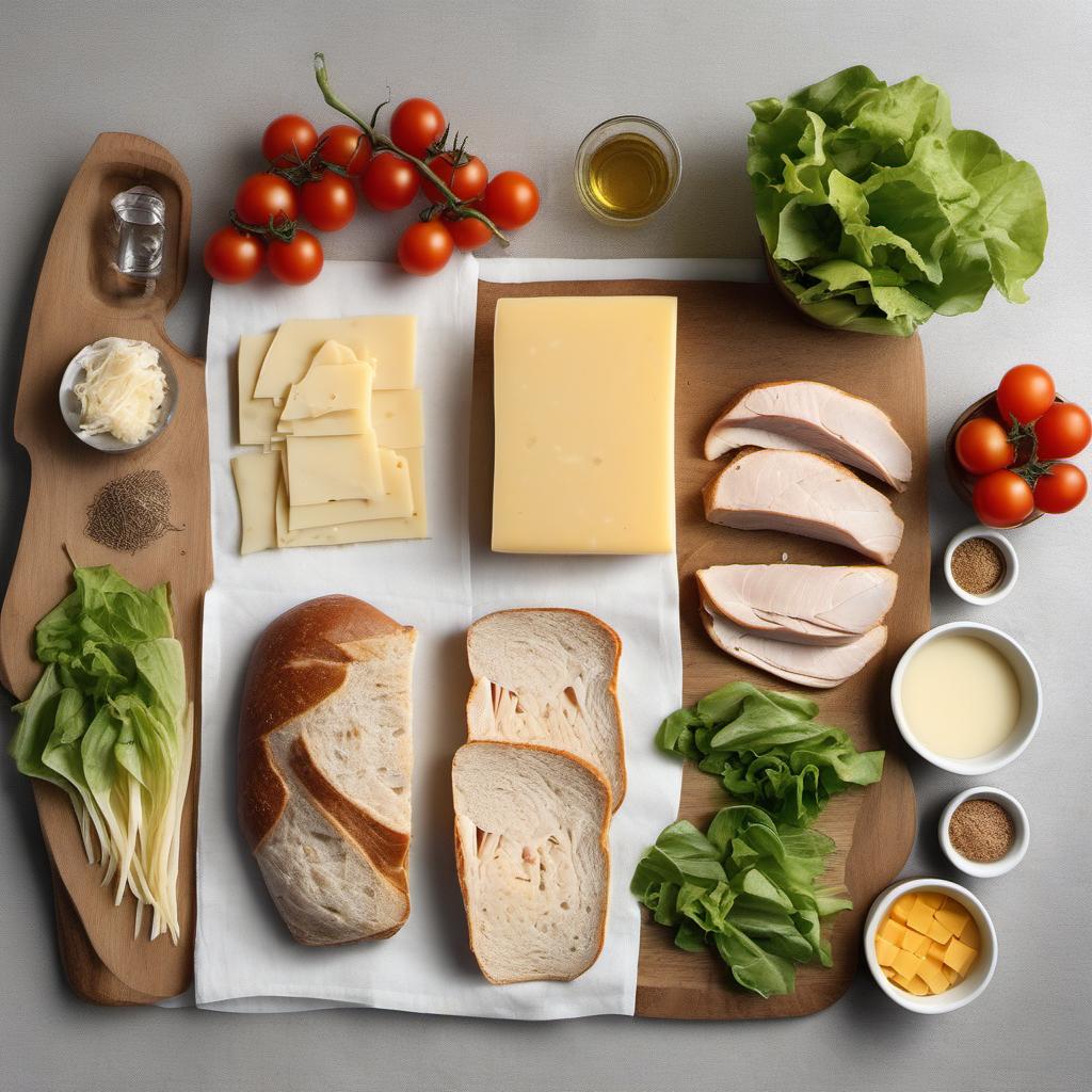 Items needed to answer the question, How do I make gluten-free Beeswax-wrapped Sandwiches. Items include:  Beeswax Wrap  Gluten-free Bread  Sliced Turkey  Cheese  Lettuce  Tomato  Cooking Twine