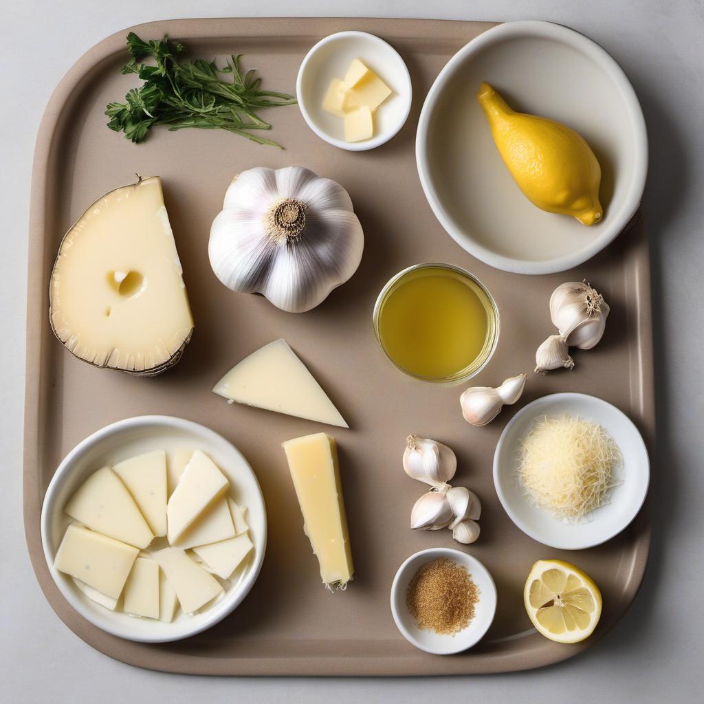 Items needed to answer the question, How do I create a cheese fondue. Items include:  Garlic clove  Dry white wine  Grated cheese (Gruyère, Emmental, or Swiss)  Cornstarch  Lemon juice  garlic clove  white wine  Gruyere cheese  Emmental cheese  lemon juice  cornstarch  nutmeg  black pepper