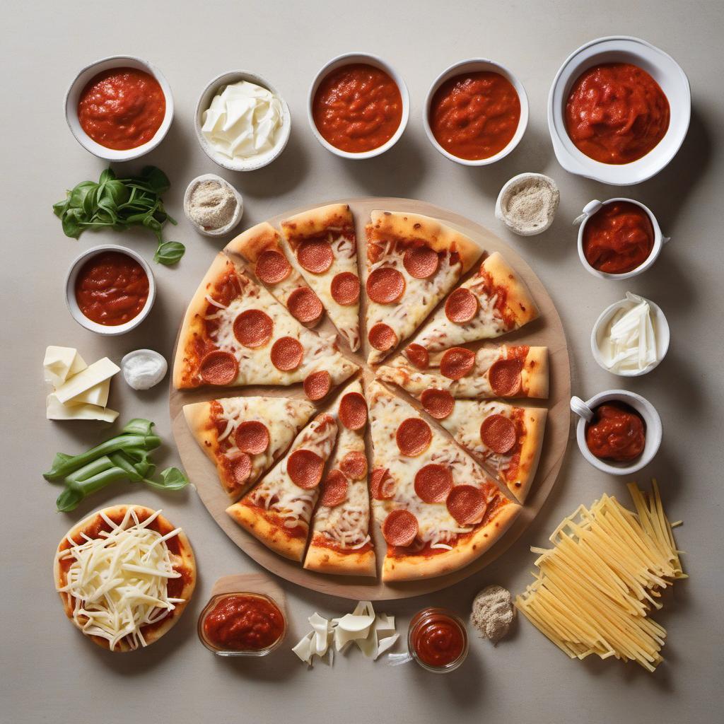 Items needed to answer the question, How do I make a cheesy stuffed crust pizza. Items include:  Pizza dough  Mozzarella cheese  Marinara sauce  String cheese sticks  Toppings (pepperoni, veggies, etc.)