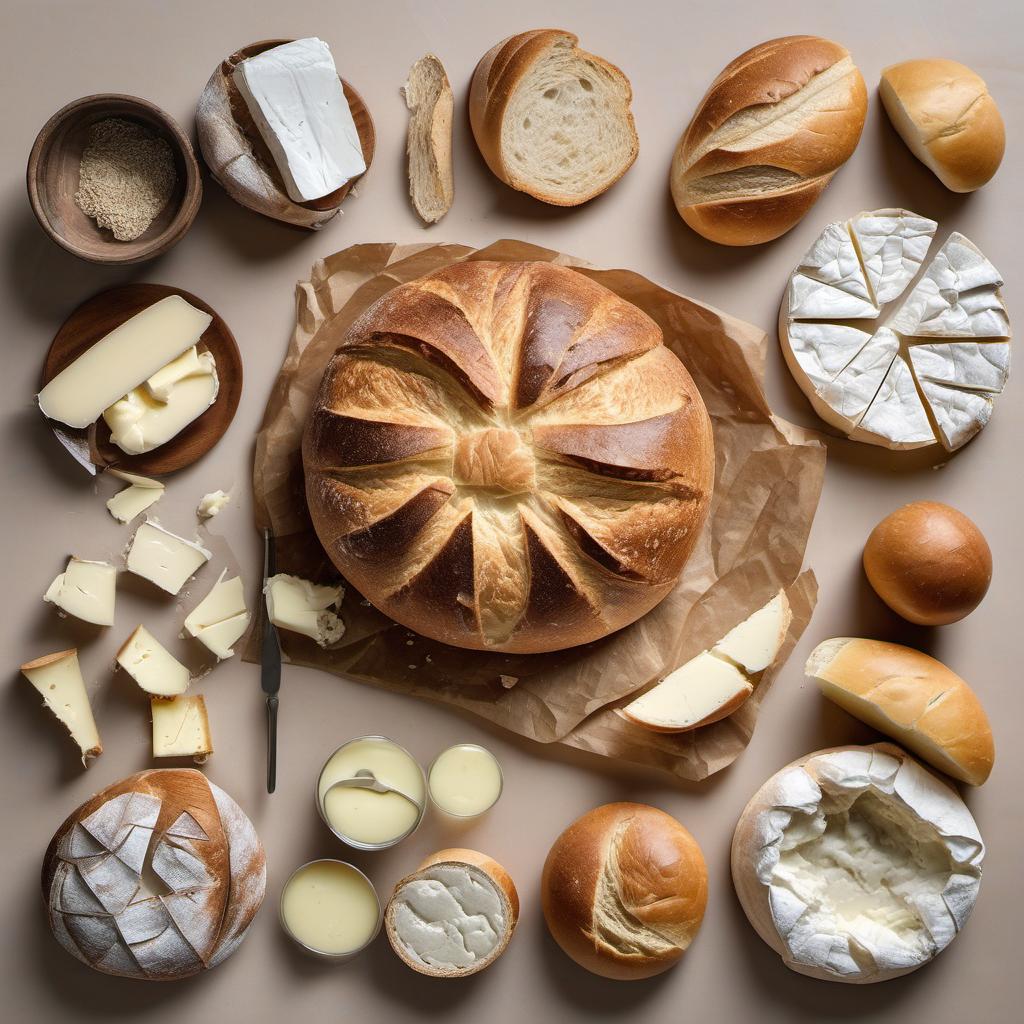 Items needed to answer the question, How do I make a Camembert Baked in Bread. Items include:  Bread  Camembert cheese