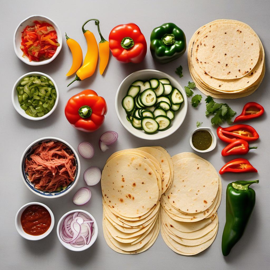 Items needed to answer the question, How do I customize my Ultimate Quesadilla. Items include:  Tortillas  Shredded Cheese  Diced Onions  Bell Peppers  Cooked Chicken or Beef  Chopped Tomatoes  Sliced Jalapenos