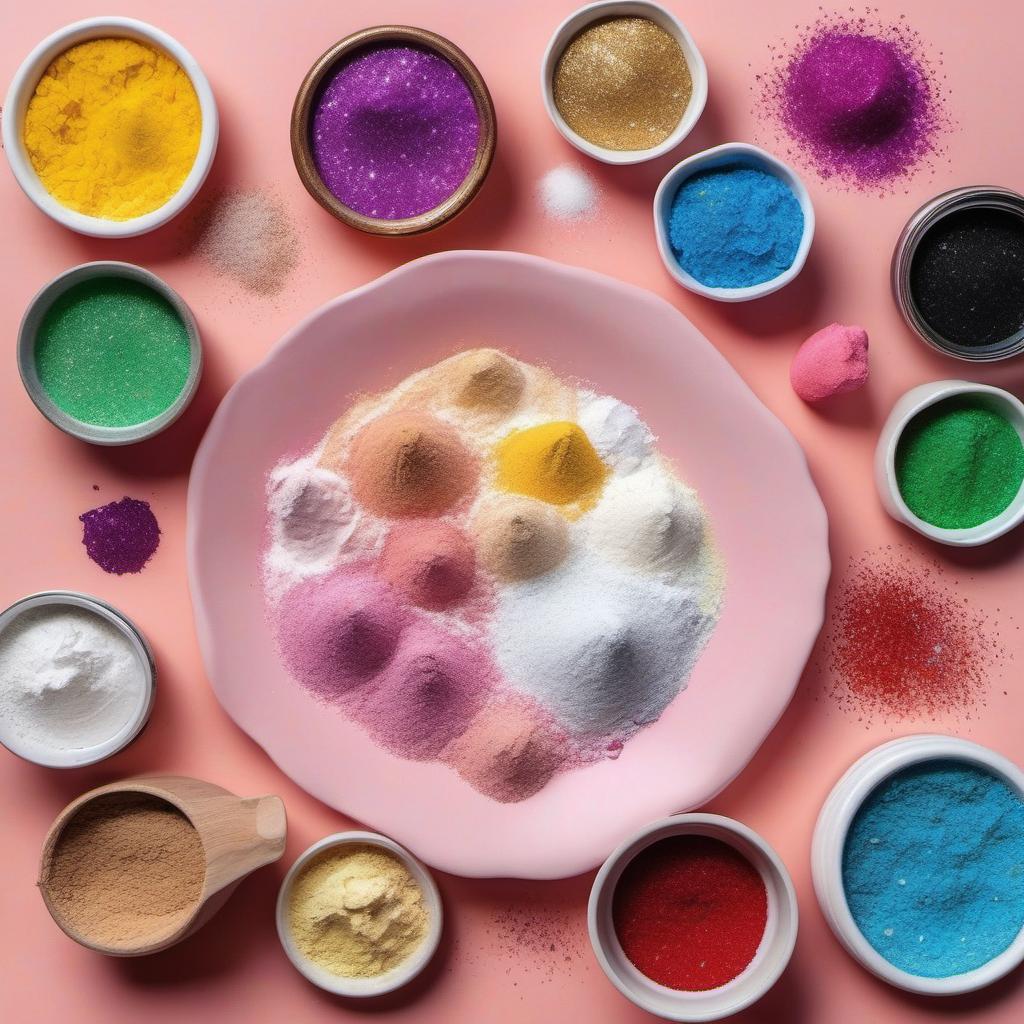 Items needed to answer the question, How do I create a galaxy-themed Shimmering Donut. Items include:  Flour  Sugar  Baking powder  Salt  Stardust  Gel food coloring  Edible glitter