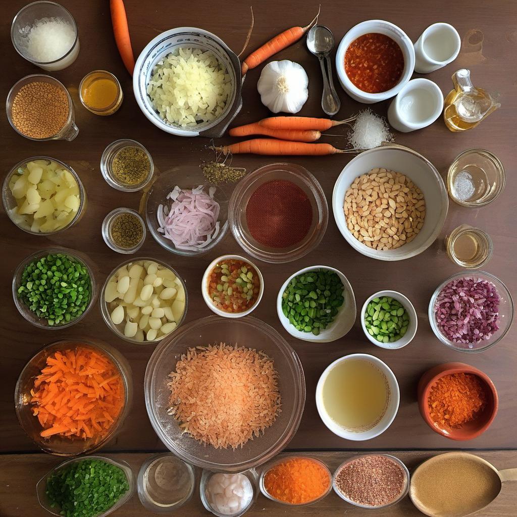 Items needed to answer the question, How do I make Magical Bean Stew. Items include:  Beans  Vegetable Broth  Water  Onion  Garlic Cloves  Carrots  Celery Stalks  Cumin  Paprika  Chili Flakes  Salt  Pepper  Lemon Juice  Fresh Herbs  Crusty Bread