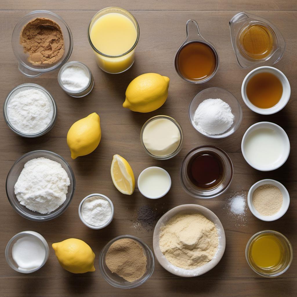 Items needed to answer the question, How do I make Vegan Summer Sunflower Cupcakes. Items include:  All-purpose flour  Baking powder  Baking soda  Salt  Plant-based milk  Sunflower oil  Sugar  Maple syrup  Vanilla extract  Lemon juice  Powdered sugar  Vegan butter  Yellow food coloring