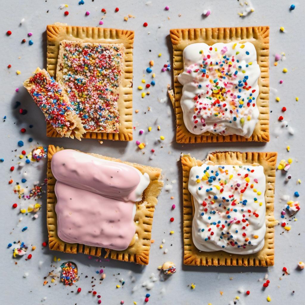 Items needed to answer the question, How do I create Pop-Tart ice cream sandwiches. Items include:  Pop-Tarts  Ice cream  Sprinkles