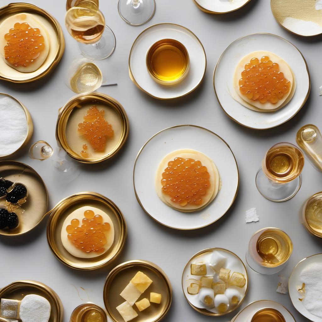 Items needed to answer the question, How do I pair wine with gold leaf caviar blinis. Items include:  gold leaf caviar blinis  Champagne  white Burgundy  ice wine