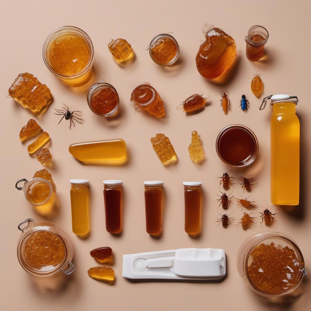 Items needed to answer the question, How do I cook Prehistoric Amber Jellies with a surprise insect topping. Items include:  Prehistoric Amber Jelly Mix  Water  Plastic Insect Toys  Cooking Spray