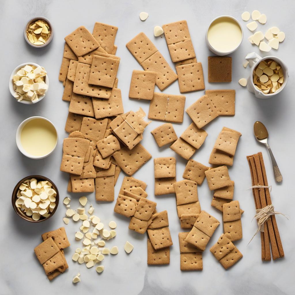 Items needed to answer the question, How do I make Griffin Gold-Dusted Grahams. Items include:  Graham Crackers  White Chocolate Chips  Gold Dust