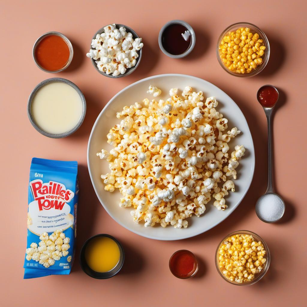Items needed to answer the question, How do I create Phoenix Fireball Spicy Candy Popcorn. Items include:  Microwave popcorn  Granulated sugar  Corn syrup  Unsalted butter  Hot sauce  Cayenne pepper  Salt