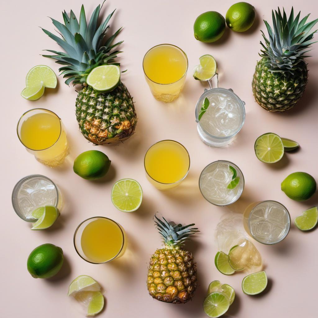 Items needed to answer the question, How do I make Elf-Enchanted Elixir Mocktails. Items include:  sparkling water  pineapple juice  lime juice  agave syrup