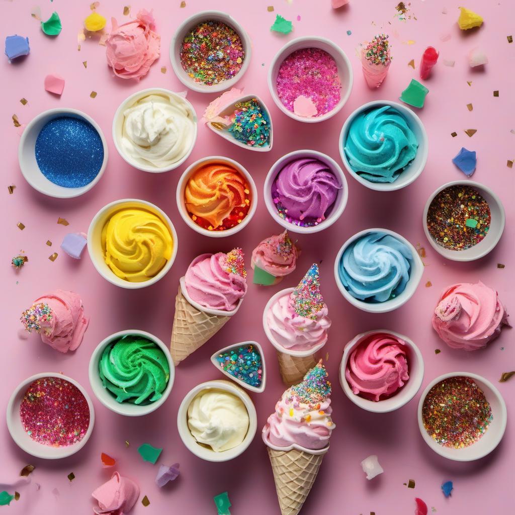 Items needed to answer the question, How do I host a whimsical Wand Wave Whipped Cream Cones party. Items include:  Whipped Cream  Ice Cream Cones  Sprinkles  Food Coloring  Edible Glitter