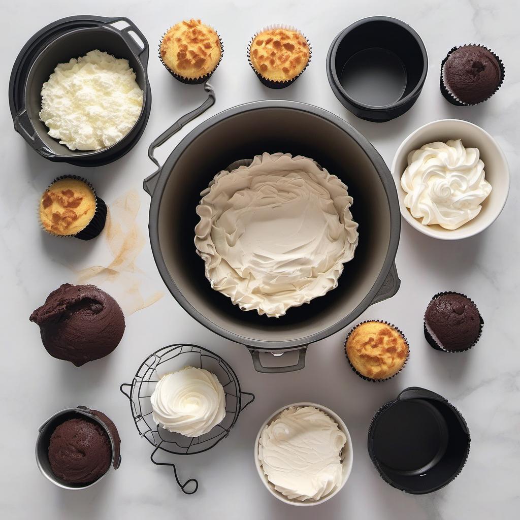 Items needed to answer the question, How do I throw a Cauldron Cakes party. Items include:  Cake Mix  Cauldron-Shaped Cupcake Liners  Frosting  Edible Decorations