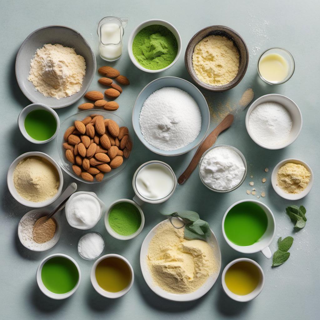 Items needed to answer the question, How do I make Medusa Mint Macaroons. Items include:  Almond Flour  Powdered Sugar  Salt  Egg Whites  Granulated Sugar  Green Food Coloring  Peppermint Extract  Butter  Milk