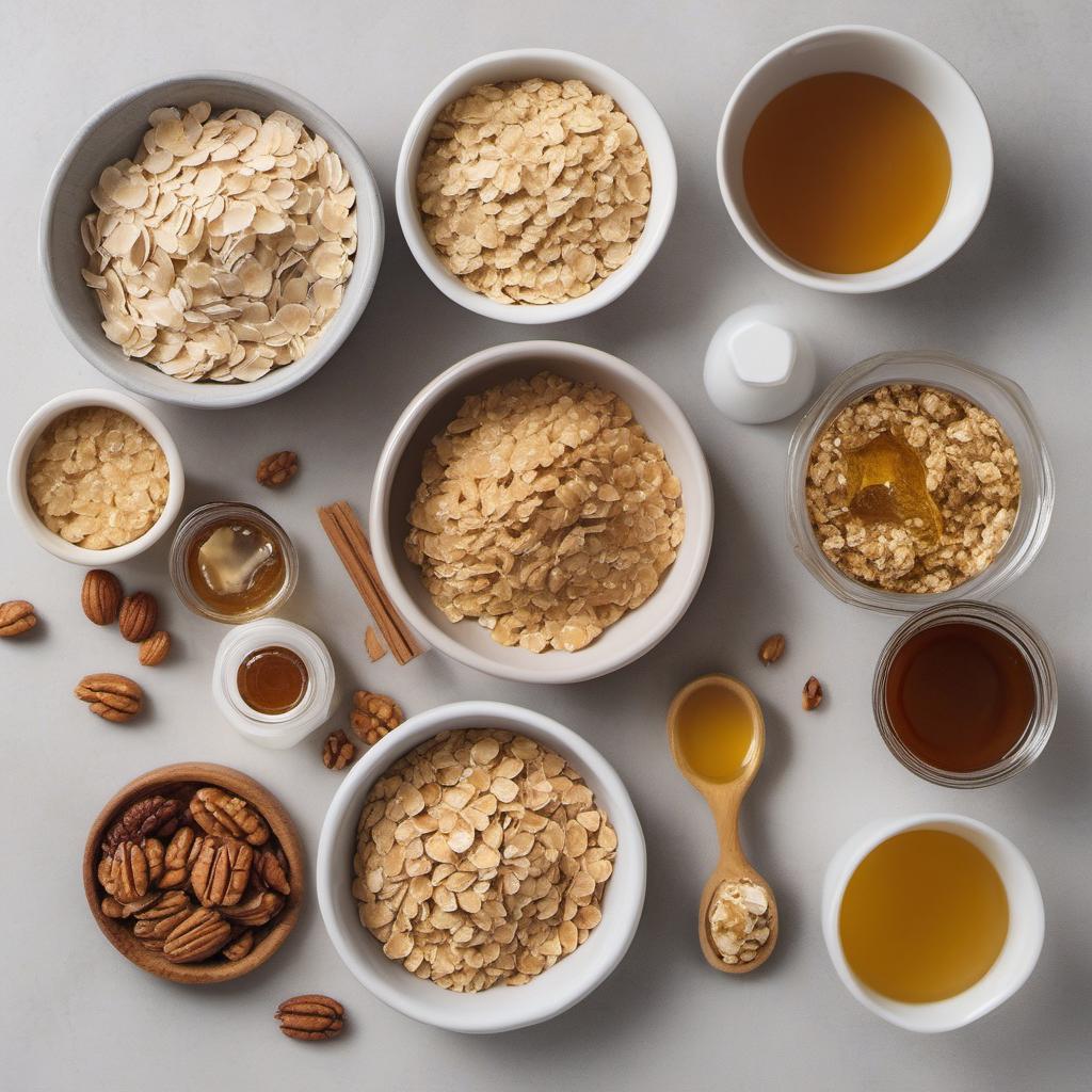 Items needed to answer the question, How do I level up my Odysseus Oat Bars. Items include:  Rolled oats  Nut butter  Honey or maple syrup  Mix-ins  Vanilla extract  Salt