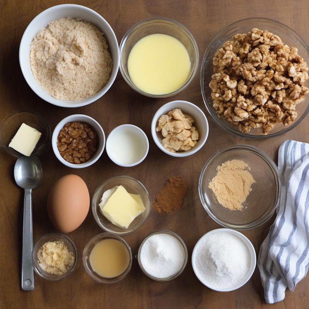 Items needed to answer the question, How do I bake Nature Elemental Nougat cookies. Items include:  Butter  Granulated Sugar  Brown Sugar  Eggs  Vanilla Extract  Flour  Baking Soda  Salt  Walnuts  Dried Cranberries  White Chocolate Chips