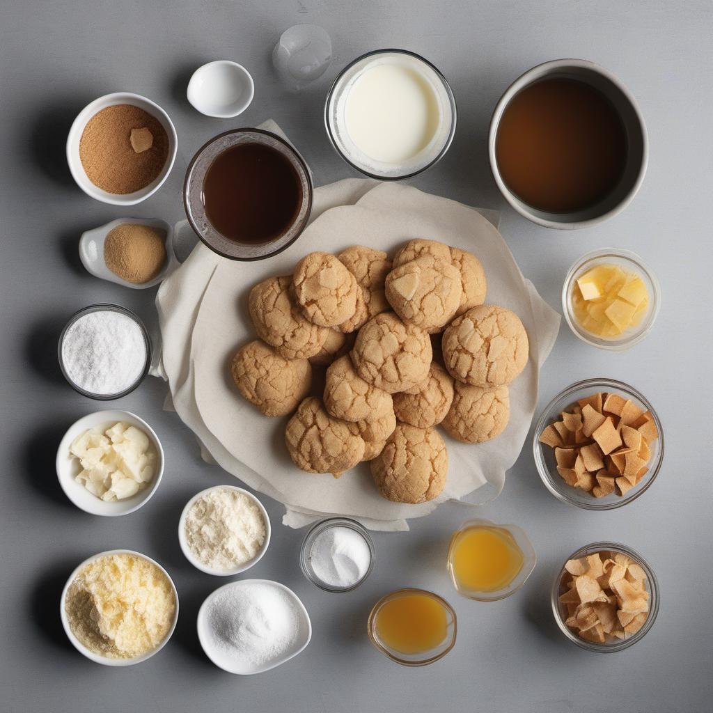 Items needed to answer the question, How do I bake Willow Tree Toffee Twigs cookies. Items include:  All-purpose flour  Baking soda  Salt  Unsalted butter  Granulated sugar  Light brown sugar  Vanilla extract  Large egg  Toffee bits