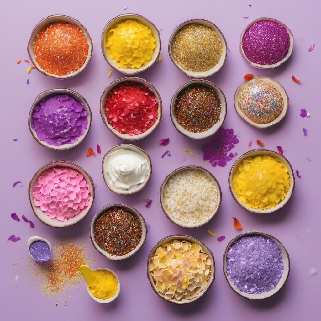 Items needed to answer the question, How do I decorate Pixie Petal Pies. Items include:  Batch of Pixie Petal Pies  Colorful icing or frosting  Edible glitter or sprinkles  Piping bag or Ziploc bag