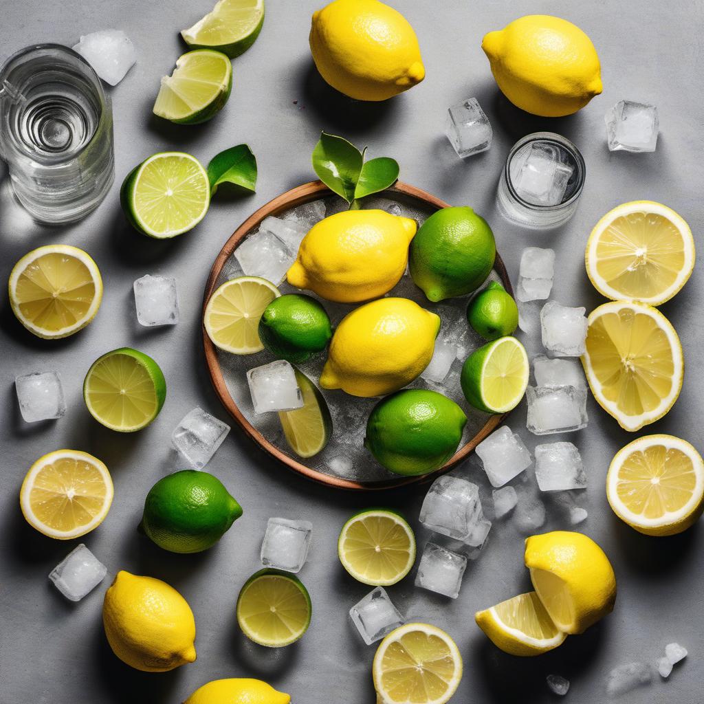 Items needed to answer the question, How do I create Sorceresss Sparkling Lemon Lime Soda. Items include:  Fresh Lemons  Juicy Limes  Sparkling Water  Sugar  Ice Cubes