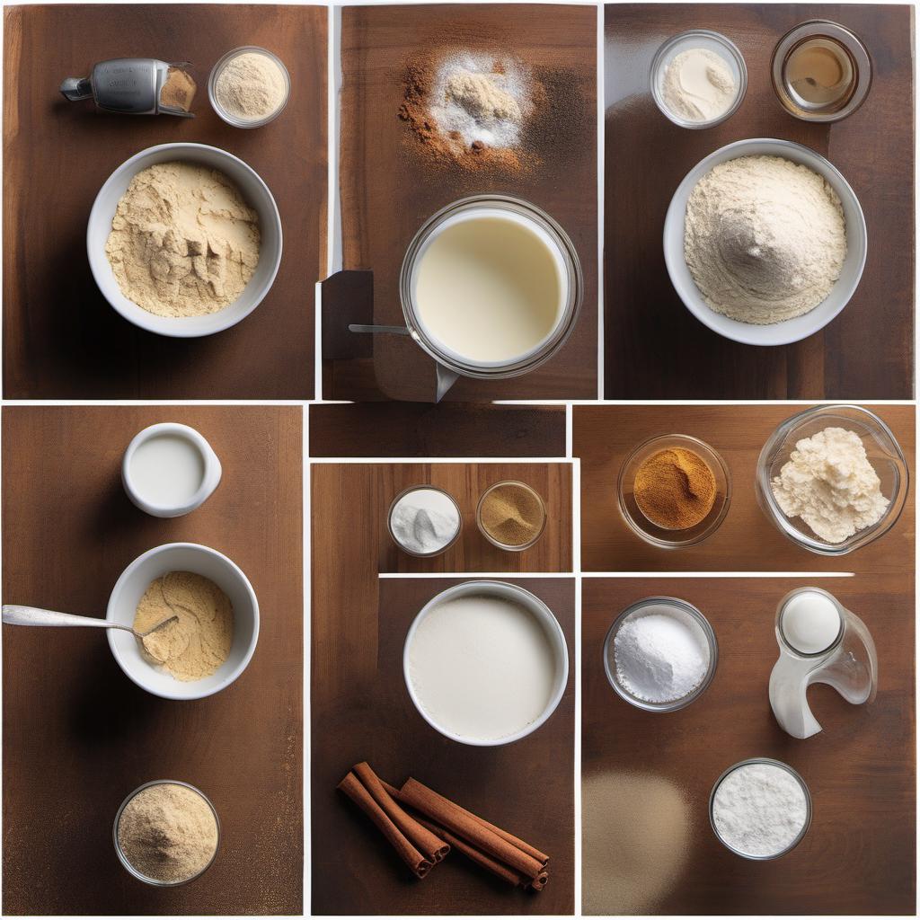 Items needed to answer the question, How do I bake Celestial Cinnamon Circle Bread. Items include:  all-purpose flour  granulated sugar  active dry yeast  salt  milk  butter  vanilla extract  ground cinnamon