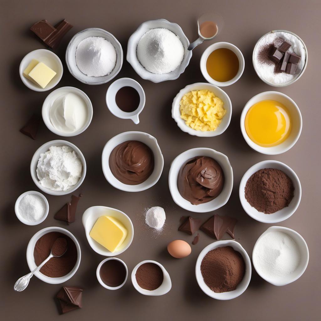 Items needed to answer the question, How do I add a touch of magic to my Everest Eclairs. Items include:  all-purpose flour  unsalted butter  eggs  magical fairy dust  heavy cream  powdered sugar  vanilla extract  dark chocolate