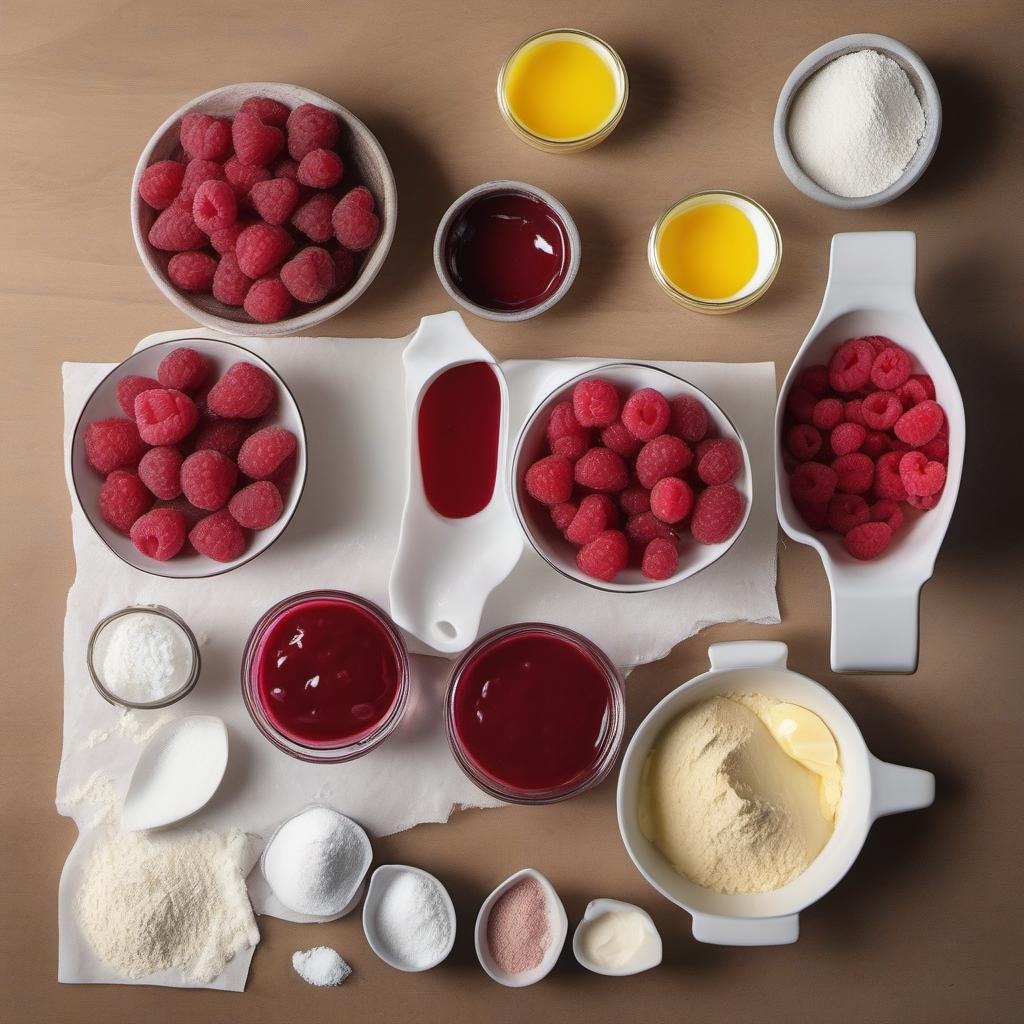 Items needed to answer the question, How do I surprise my friends with Ruby Ridge Raspberry Rolls. Items include:  All-purpose flour  Sugar  Active dry yeast  Salt  Unsalted butter  Warm milk  Beaten egg  Fresh or frozen raspberries  Raspberry sauce