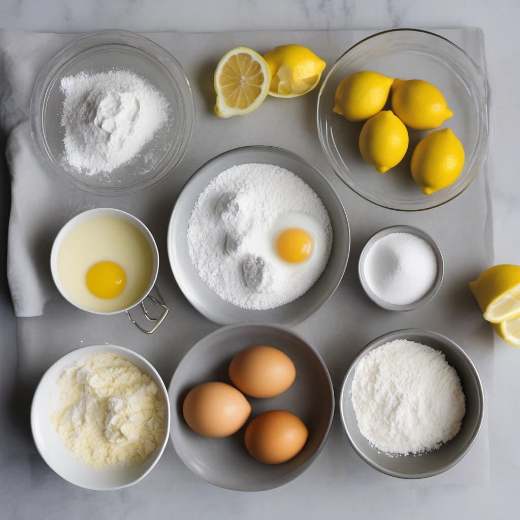 Items needed to answer the question, How do I make a Lemurian Lemon Loaf. Items include:  All-Purpose Flour  Baking Powder  Salt  Unsalted Butter  Granulated Sugar  Eggs  Milk  Lemon Juice  Lemon Zest  Powdered Sugar  Whipped Cream