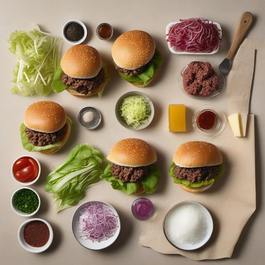 Items needed to answer the question, How do I grill Sprites Sprout Sprinkle burgers. Items include:  ground beef  sprouts  Sprite's Sprout Sprinkle seasoning  salt and pepper  burger buns  toppings (lettuce, tomato, cheese, etc.)