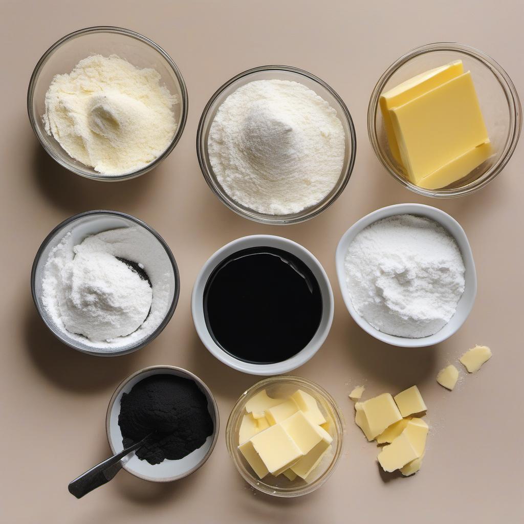 Items needed to answer the question, How do I create a Bewitched Birch Biscuits Halloween special. Items include:  All-purpose flour  Unsalted butter  Granulated sugar  Salt  Vanilla extract  Black food coloring gel