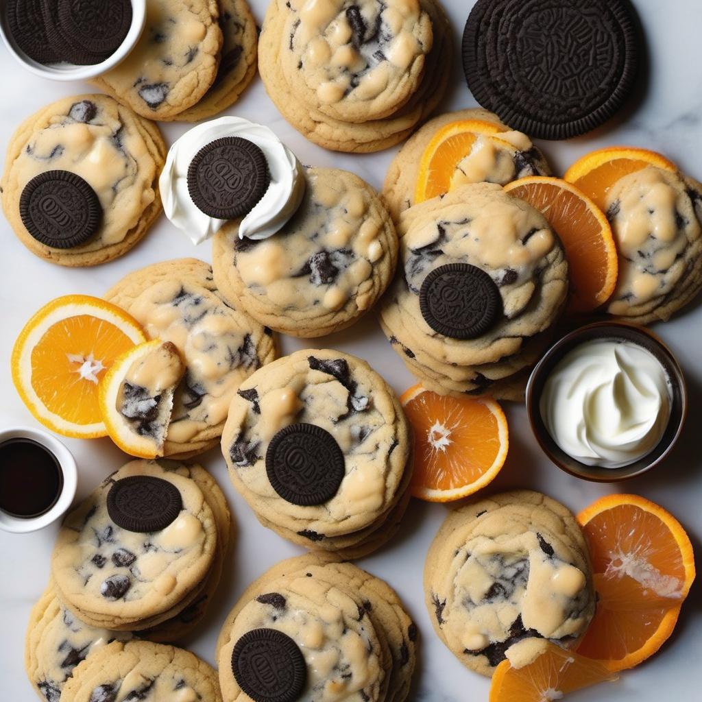 Items needed to answer the question, How do I bake Orions Orange Oreo Cheesecake. Items include:  Oreo cookies  Butter  Cream cheese  Granulated sugar  Orange zest  Orange juice  Heavy cream  Vanilla extract  Whipped cream  Orange slices
