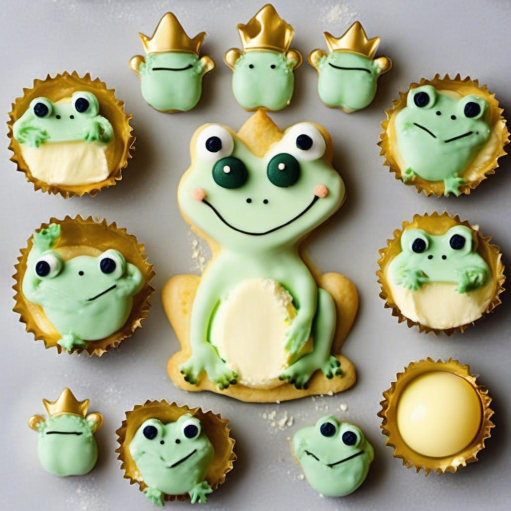 Items needed to answer the question, How do I add a magical twist to Frog Prince Frosted Fancies. Items include:  Frog Prince  Butter  Powdered Sugar  Stardust  Flour  Baking Powder  Salt  Magical Eggs  Granulated Sugar  Milk  White Chocolate Chips