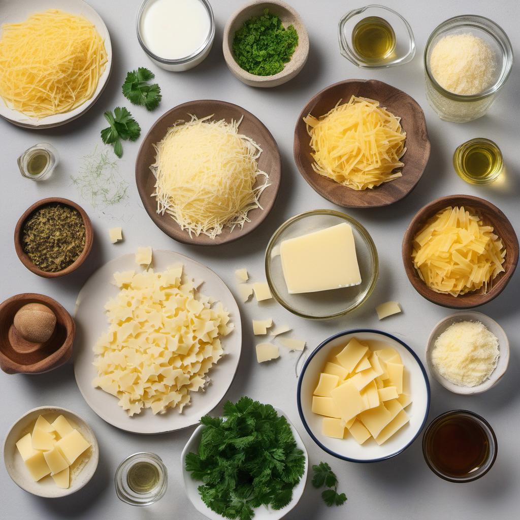 Items needed to answer the question, How do I level up my mac and cheese with truffles. Items include:  macaroni  butter  all-purpose flour  milk  truffle oil  shredded cheese  Parmesan cheese  chopped parsley