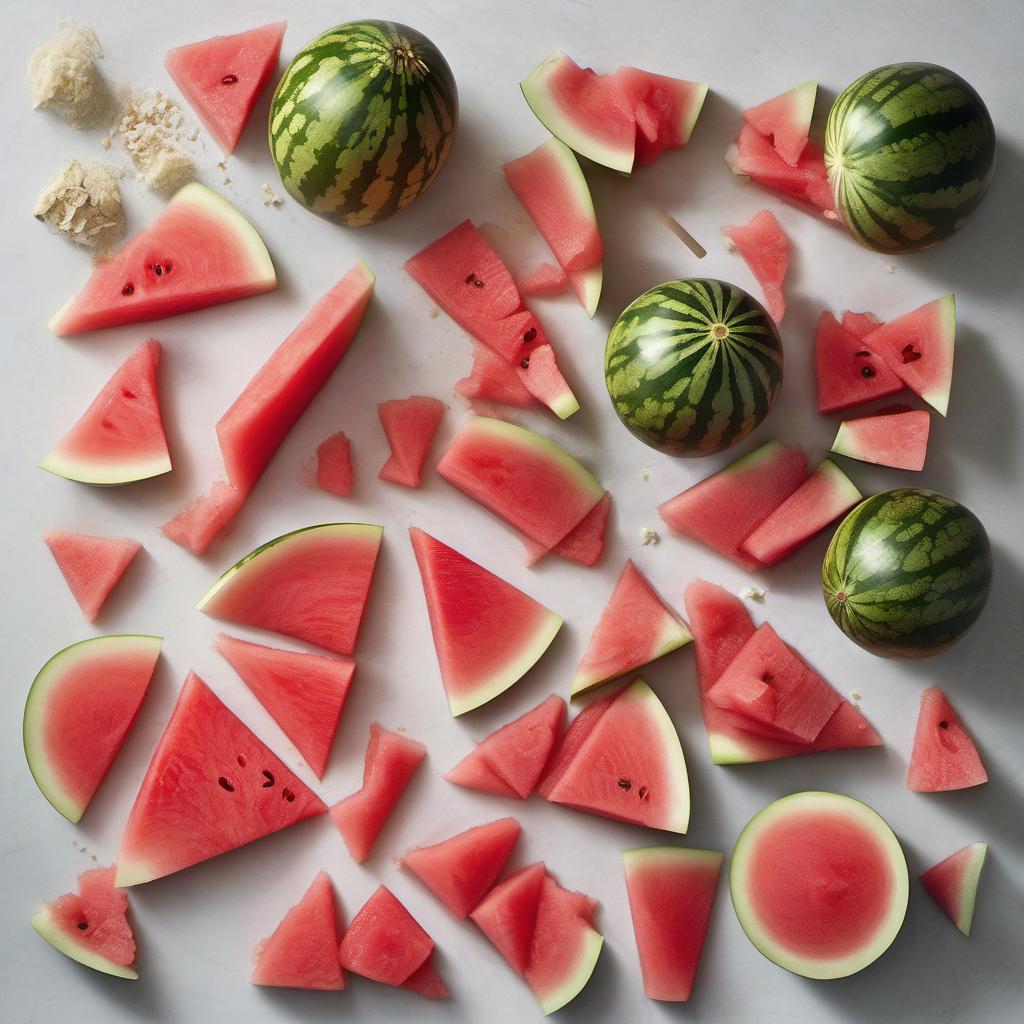 Items needed to answer the question, How do I incorporate Watermelon Rind Pickles into summer salads. Items include:  Watermelon Rind  Salt  Water  White Vinegar  Sugar  Spices (optional)  Onions or Garlic (optional)