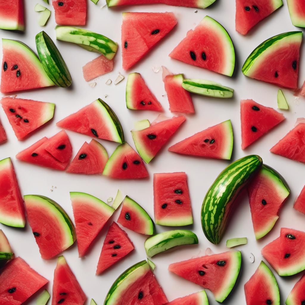 Items needed to answer the question, How do I make Watermelon Rind Pickle chips. Items include:  Watermelon Rind  Water  Vinegar  Sugar  Salt  Spices