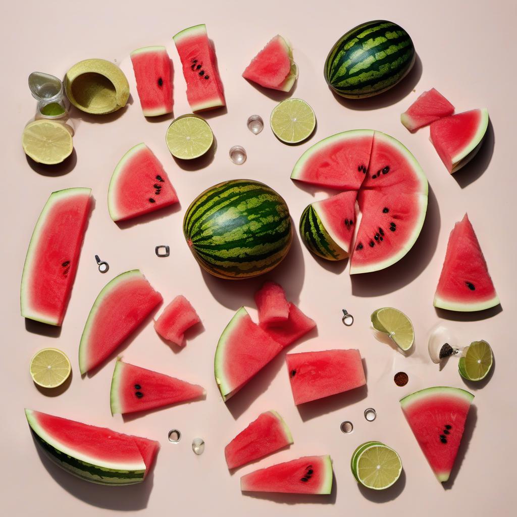 Items needed to answer the question, How do I make tangy Watermelon Rind Pickles. Items include:  Watermelon rind  Salt  Distilled white vinegar  Water  Sugar  Pickling spices