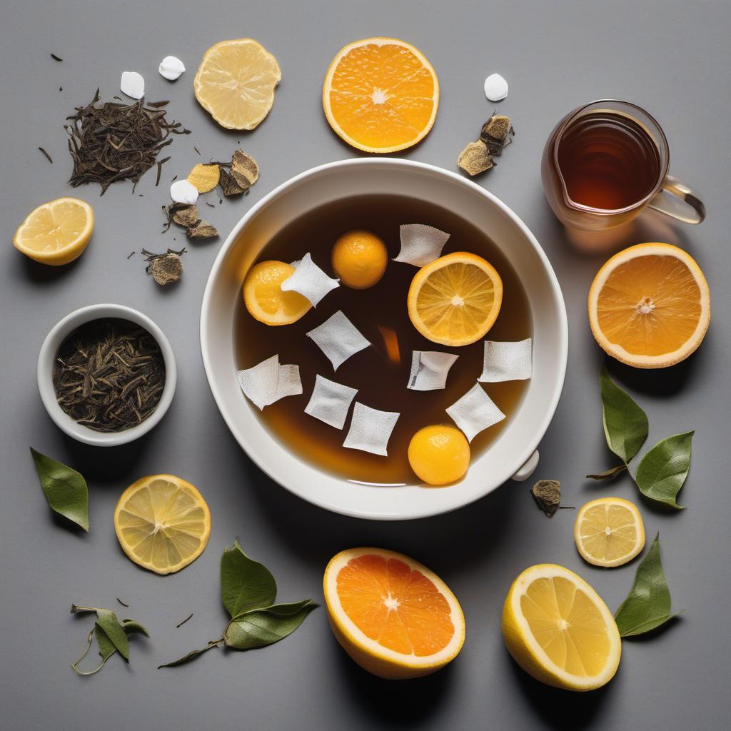Items needed to answer the question, How do I infuse tea with Citrus Peel Candies. Items include:  Tea Bags or Loose Leaf Tea  Citrus Peel Candies  Water