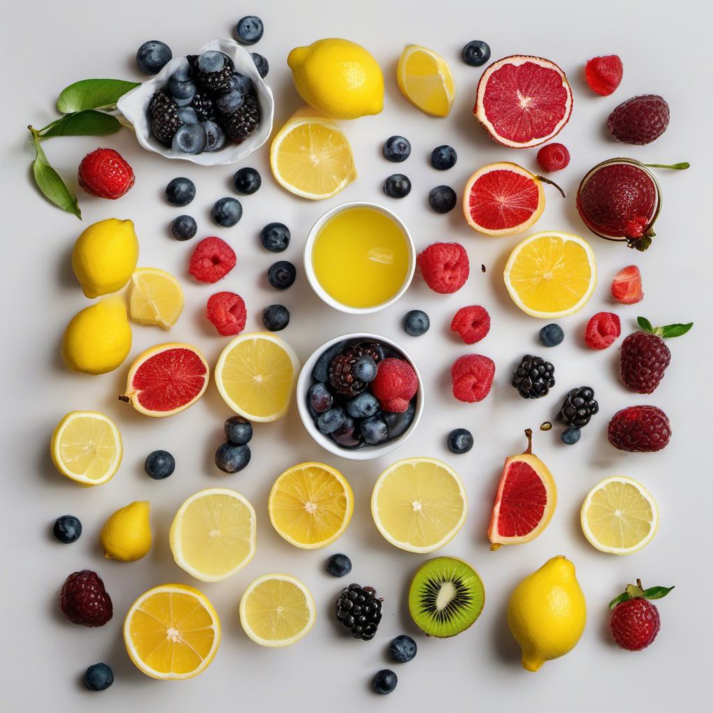 Items needed to answer the question, How do I create a frothy fruit foam. Items include:  Fresh or Frozen Fruit  Sugar  Lemon Juice