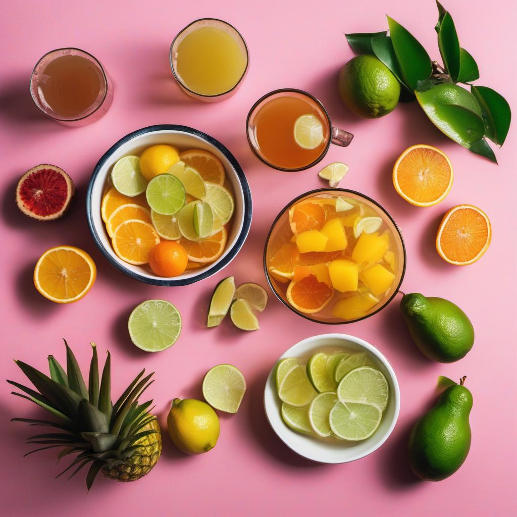 Items needed to answer the question, How do I whip up a tropical fruit foam. Items include:  Tropical fruits  Sugar  Fresh lime juice  Gelatin powder