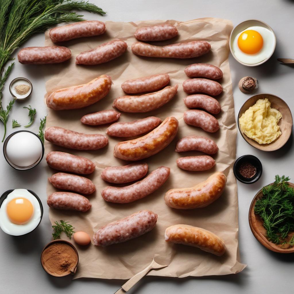Items needed to answer the question, How do I bake Gourmet Pigs in a Blanket. Items include:  artisanal sausages  puff pastry sheet  egg