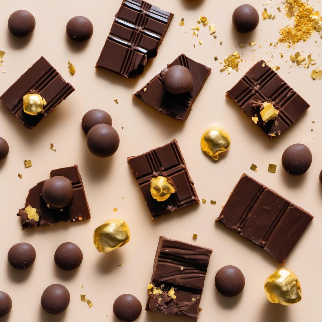 Items needed to answer the question, How do I make Chocolate Truffles with Gold Sprinkles. Items include:  Dark Chocolate  Heavy Cream  Edible Gold Sprinkles