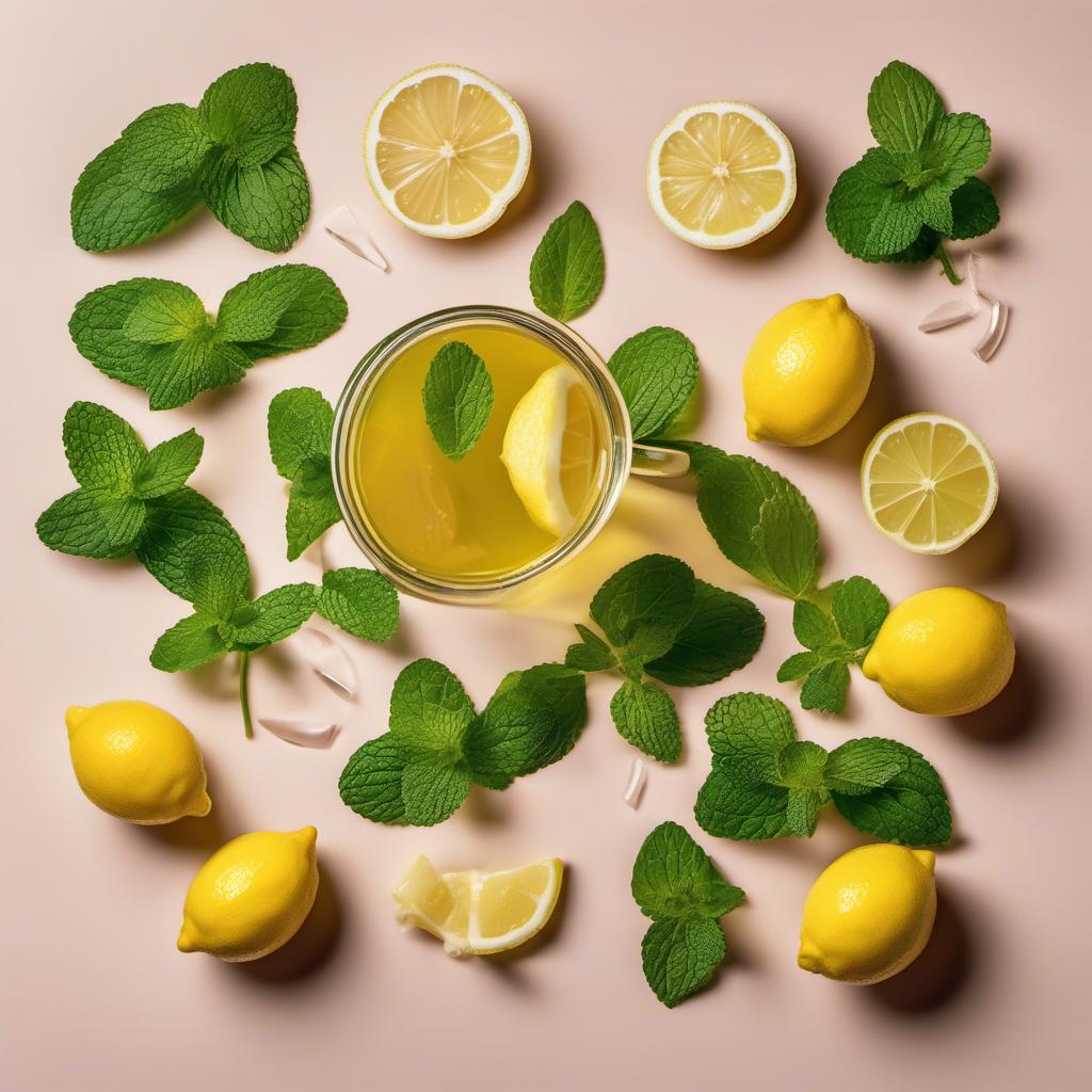Items needed to answer the question, How do I bring art to the table with Monet Water Lilies Lemon Gelée. Items include:  Water  Unflavored Gelatin  Lemons  Fresh Mint Leaves