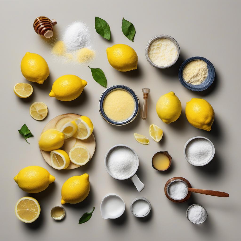 Items needed to answer the question, How do I create a buzz with Hexagonal Honey Lemon Drops. Items include:  Flour  Sugar  Salt  Lemon zest  Lemon juice  Honey