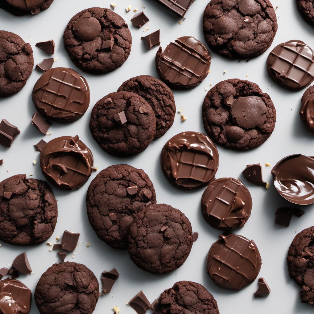 Items needed to answer the question, How do I make Lace-patterned Chocolate Tarts. Items include:  Crushed Chocolate Cookies  Melted Butter  Dark Chocolate