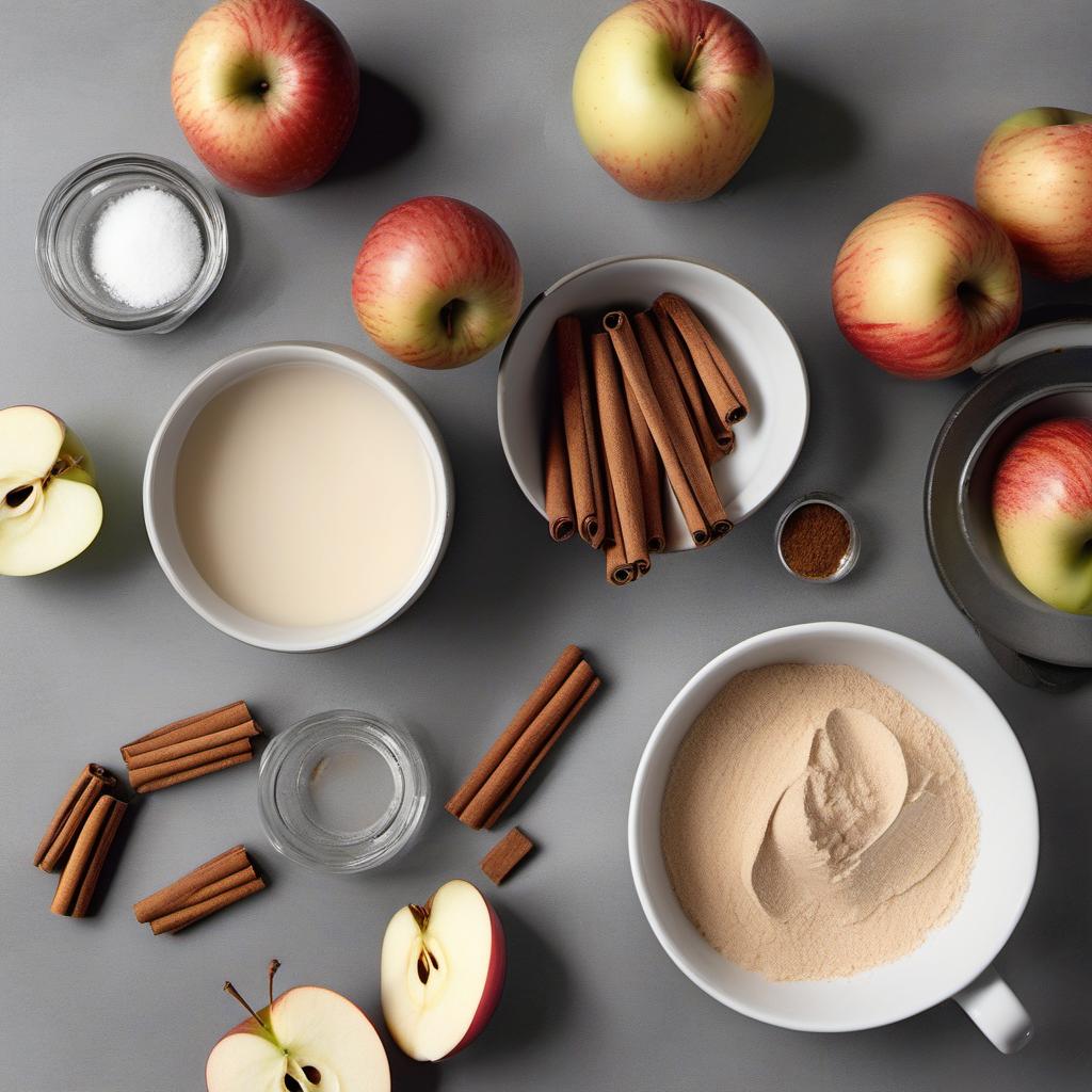 Items needed to answer the question, How do I create an out-of-this-world Invisible Iced Apple Pie. Items include:  Apples  Sugar  Cinnamon  Nutmeg  Flour