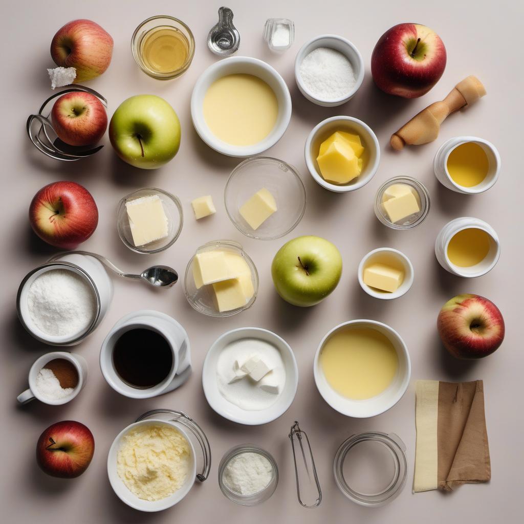 Items needed to answer the question, How do I impress friends with an Invisible Iced Apple Pie. Items include:  Invisible flour  Invisible sugar  Invisible butter  Invisible apples  Invisible salt