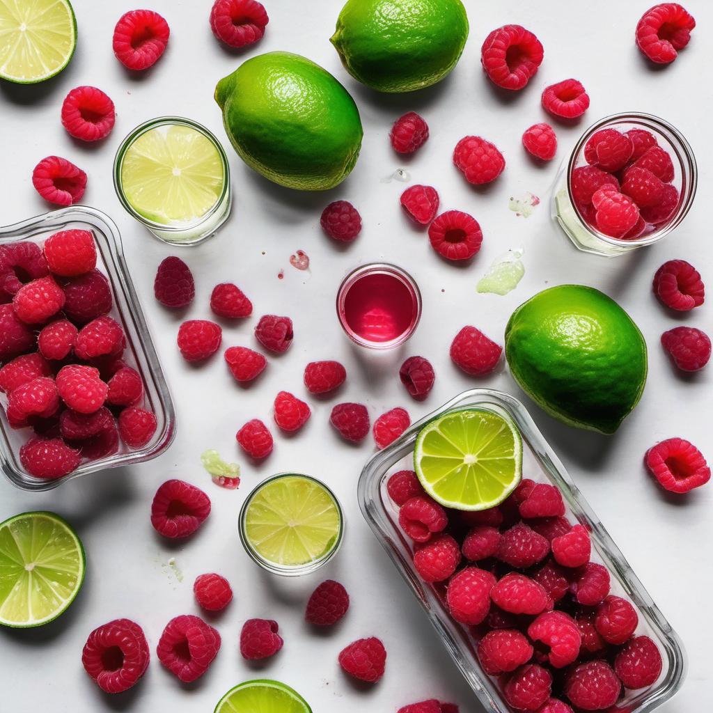 Items needed to answer the question, How do I turn Raspberry Relish Rings into a cocktail. Items include:  Fresh Raspberries  Water  Sugar  Vodka  Lime Juice  Fresh Lime Twist (optional)