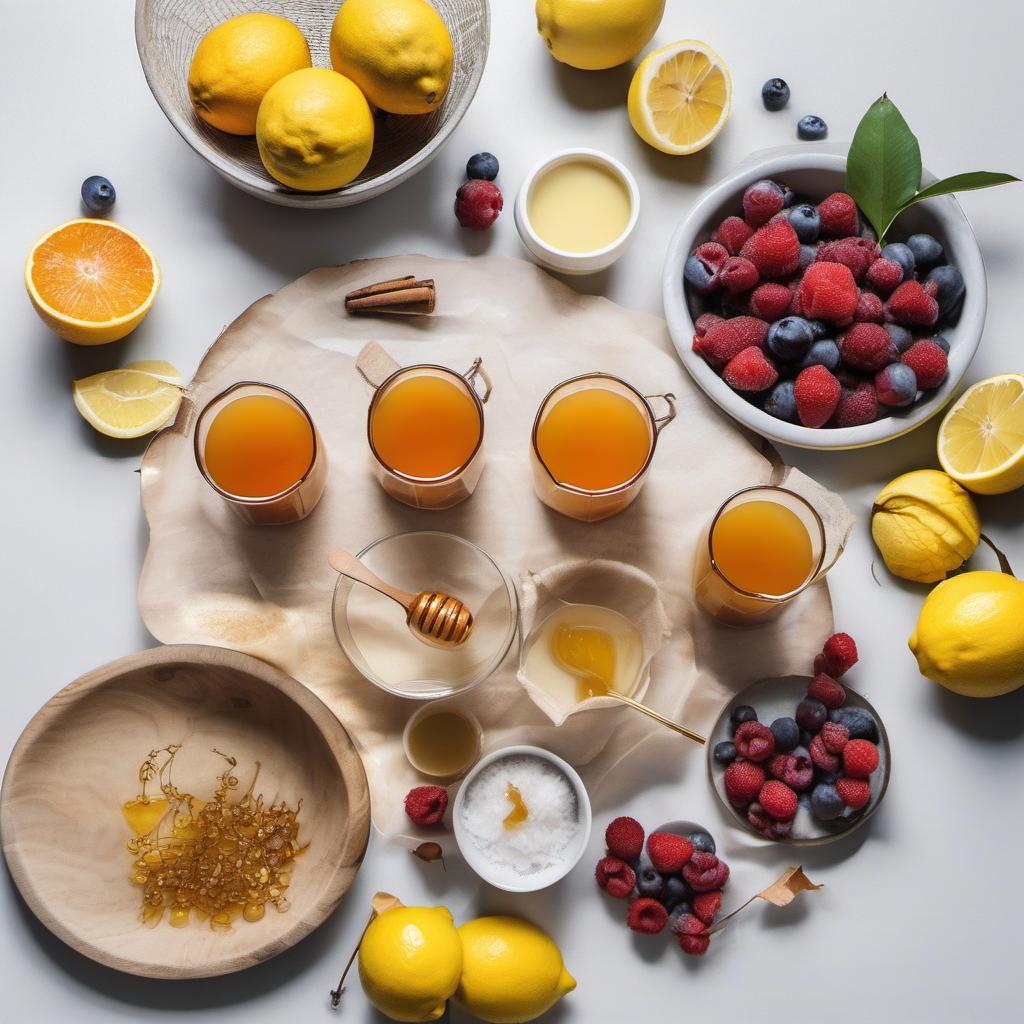 Items needed to answer the question, How do I surprise my taste buds with a Spiralized Saffron Smoothie sorbet. Items include:  Fresh Fruits  Honey or Maple Syrup  Saffron  Coconut Milk  Lemon  Salt