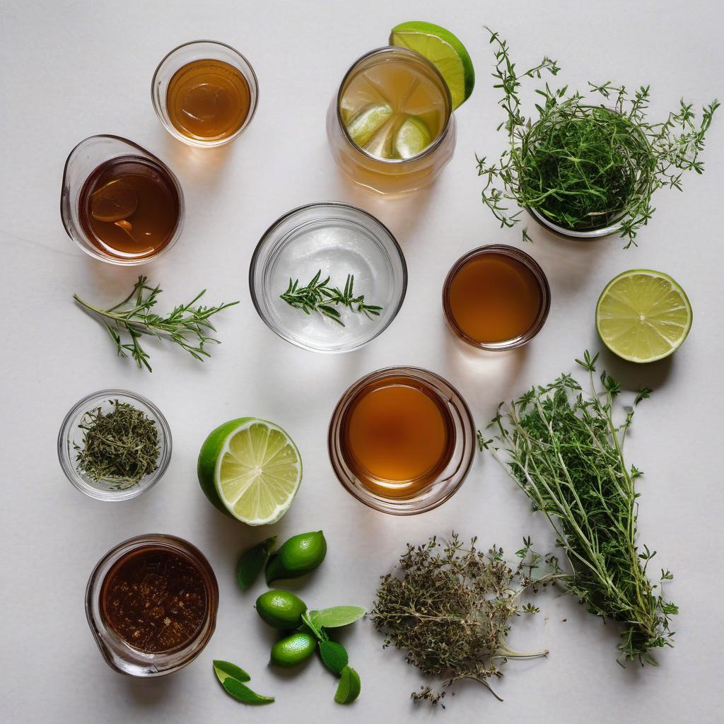 Items needed to answer the question, How do I incorporate Thyme Tamarind Tonic in cocktails. Items include:  1  2  3  4  5  6
