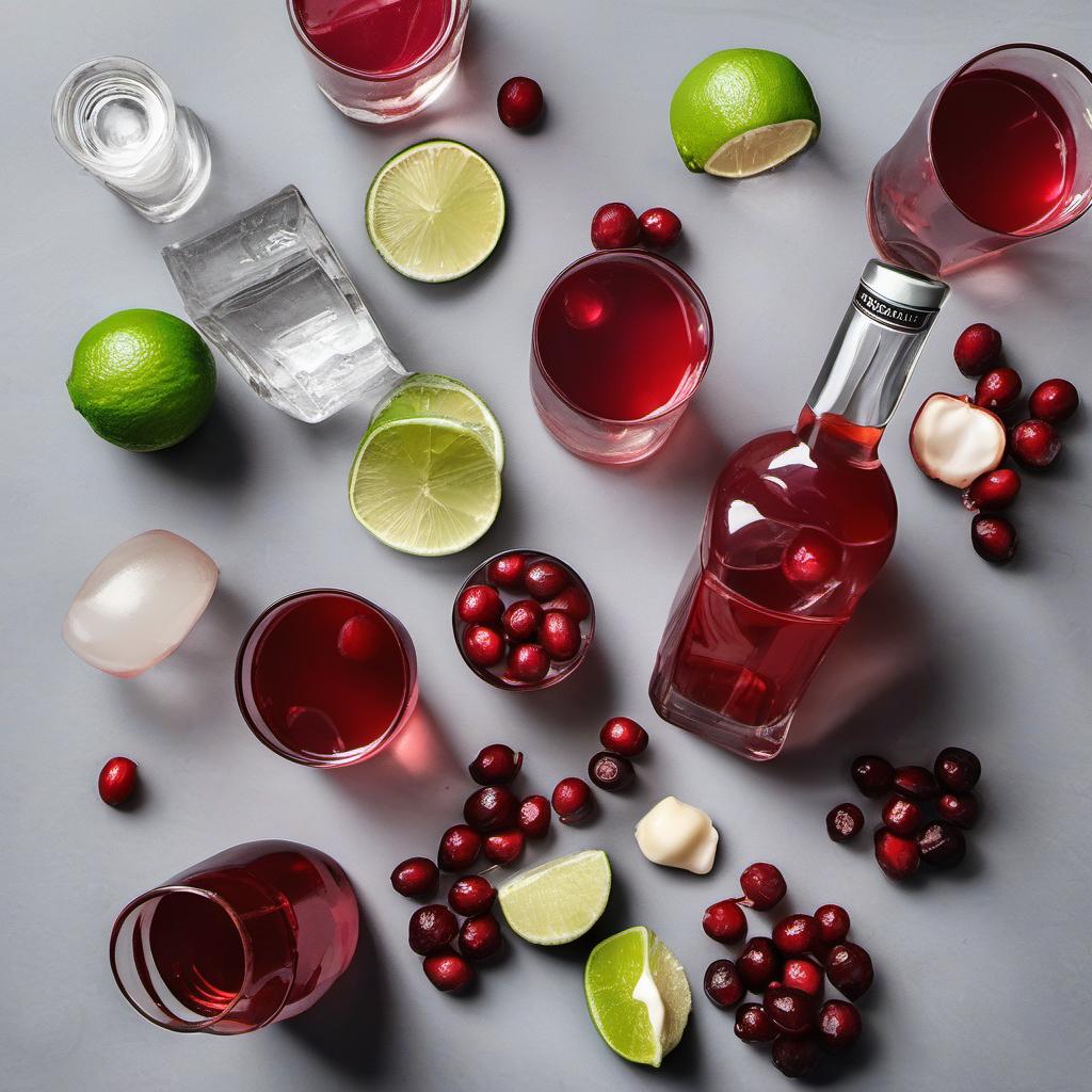 Items needed to answer the question, How do I make a Layered Lychee Liqueur Martini. Items include:  vodka  lychee liqueur  cranberry juice  fresh lychee fruit or twist of lime