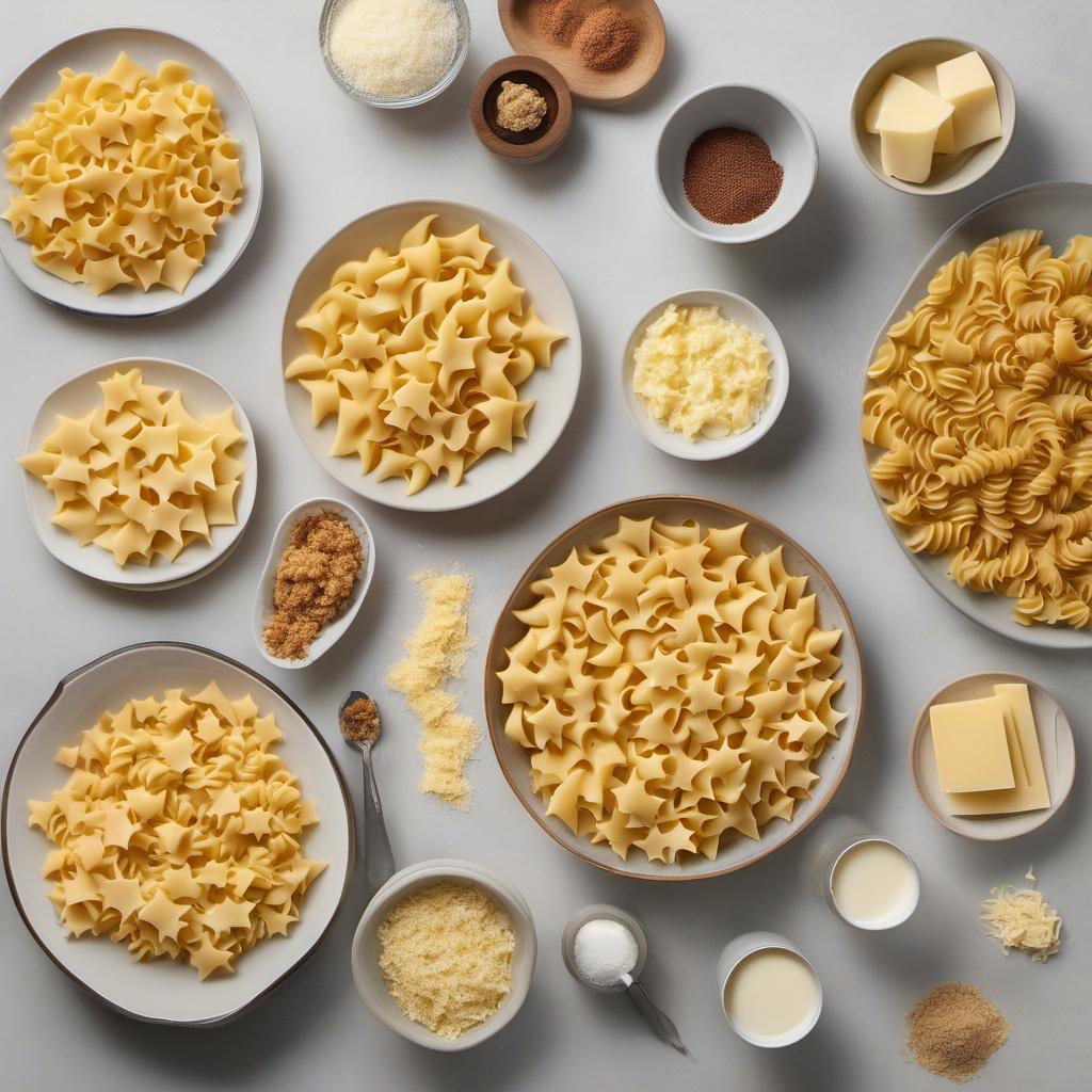 Items needed to answer the question, How do I create a moonlit masterpiece with Mac n Cheese crescent moon pasta shapes. Items include:  Crescent Moon Pasta Shapes  Macaroni  Cheese  Milk  Butter  All-Purpose Flour  Salt  Nutmeg  Breadcrumbs